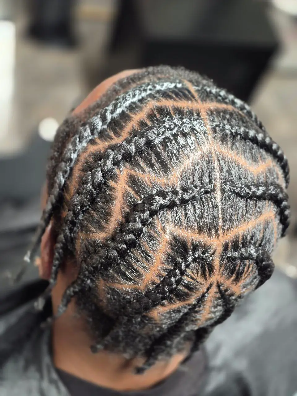 Short Stitch Braids Geometric Style Short Stitch Braids Geometric Style — Pop Smoke Braids