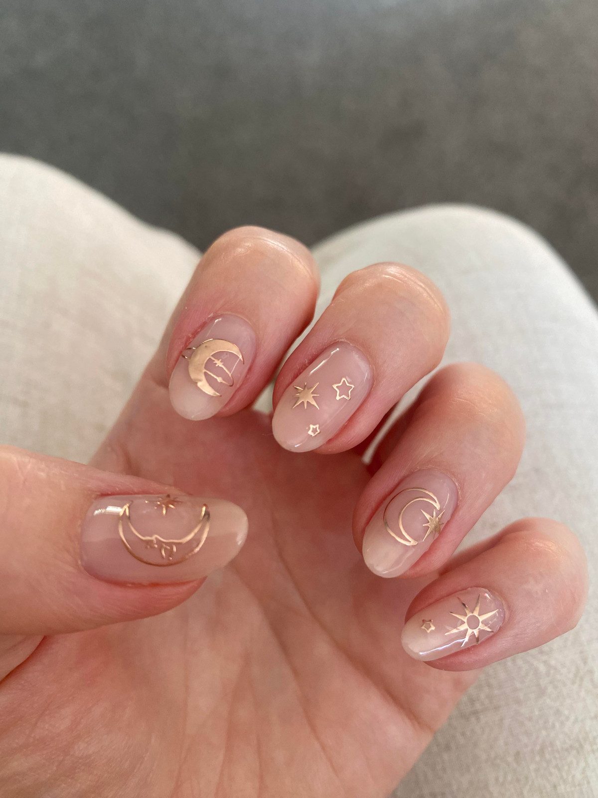 Glossy Visual Idea Glossy Visual Idea — Moon and Stars Nails