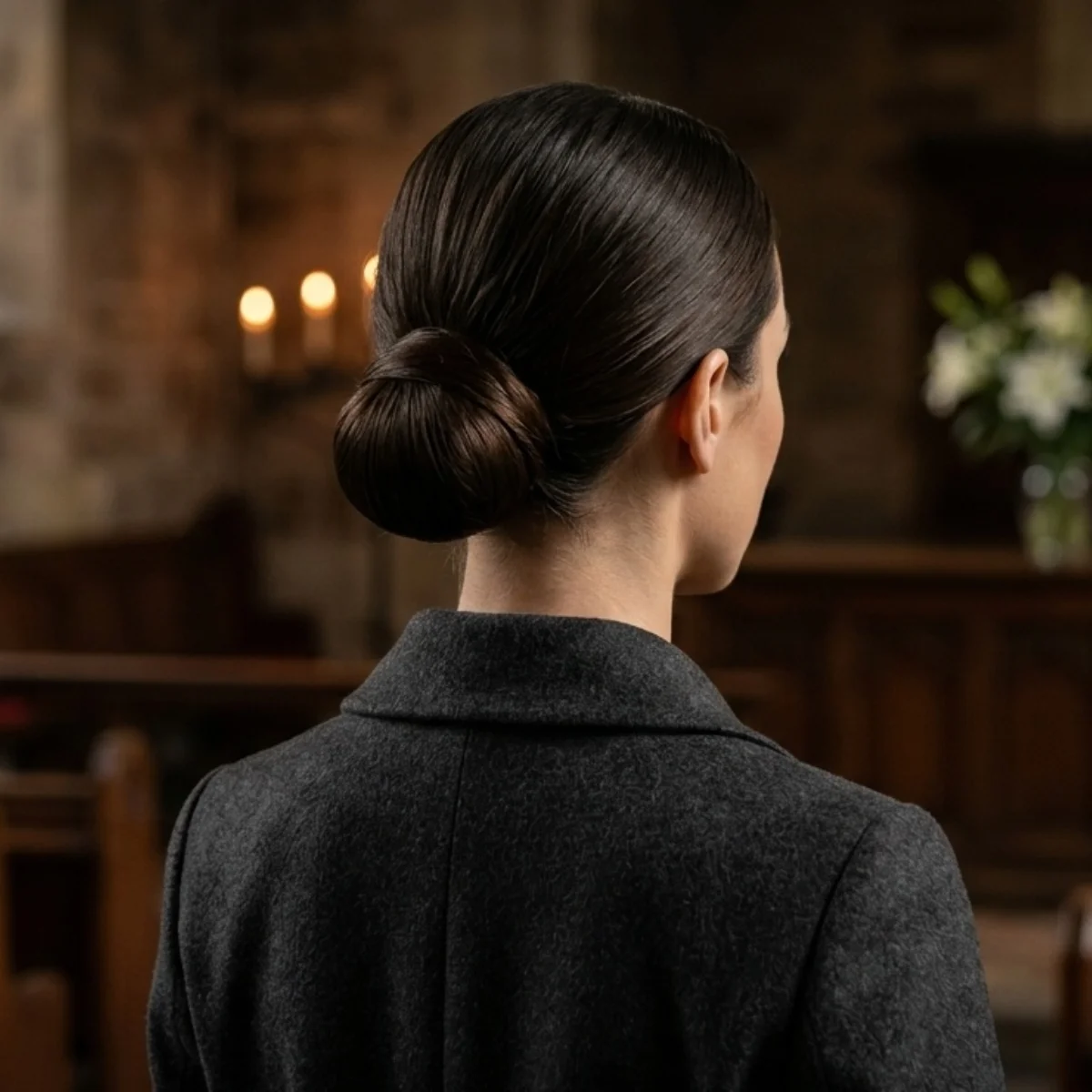 Sleek Mid-Back Bun — Funeral Hairstyles