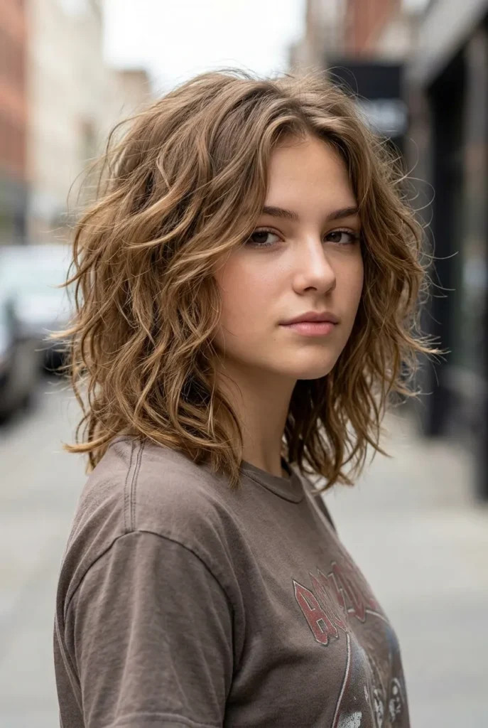 Choppy Layered Lob With Textured Waves Choppy Layered Lob With Textured Waves — Tween Hairstyles