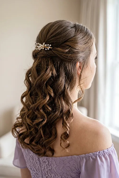 Half Updo with Twisted Sections — Prom Updos