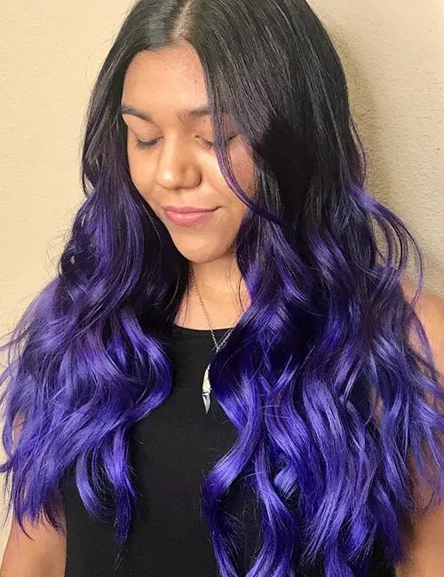 Dark Purple To Bright Purple Ombre Visual Idea — Dark Purple Hair