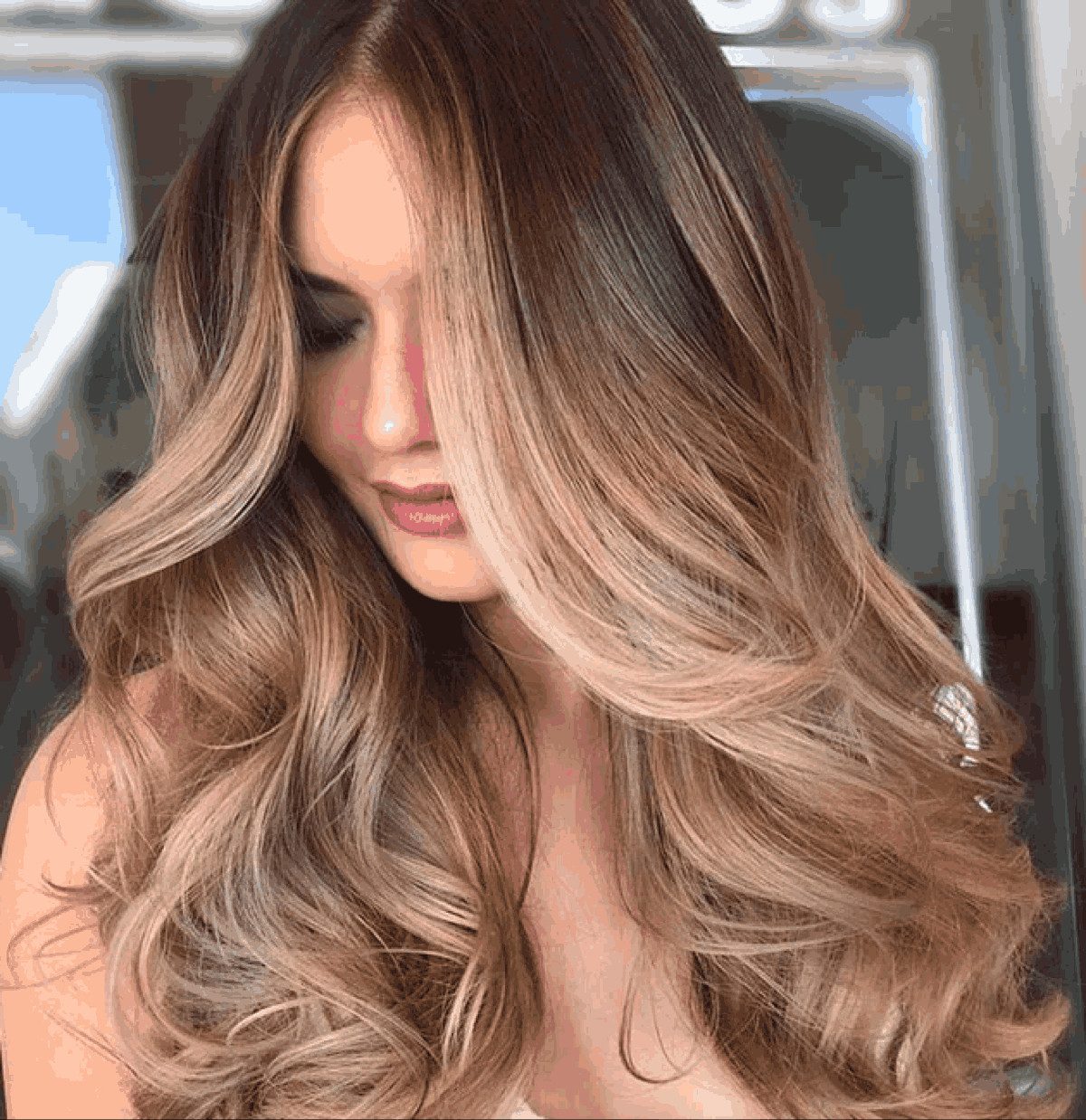Dark Blonde Ombre with Loose Curls Dark Blonde Ombre with Loose Curls