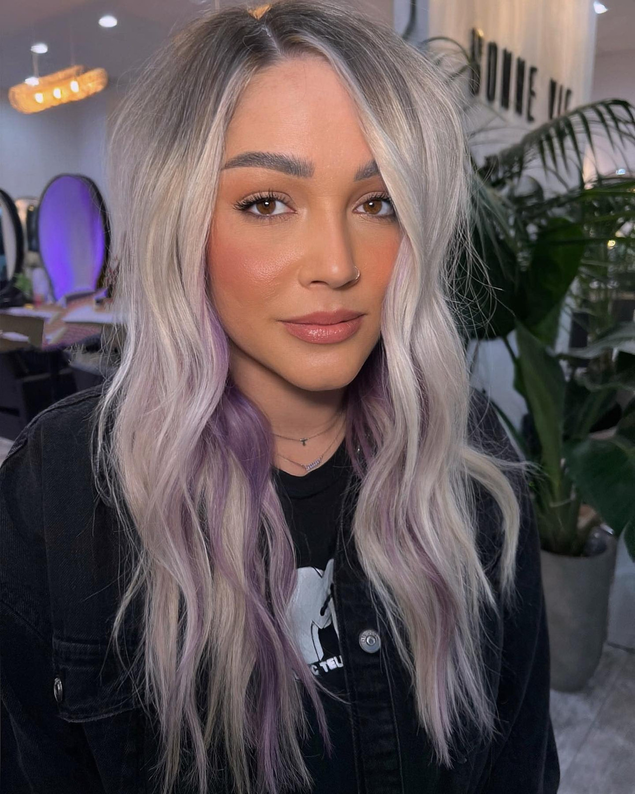 Ash Blonde with Subtle Lavender Streaks Ash Blonde with Subtle Lavender Streaks — Lavender Hair