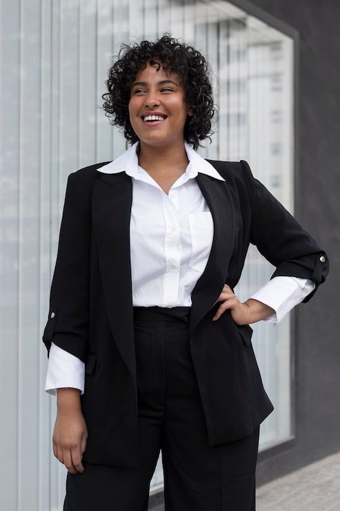 Relaxed Black Blazer with Wide-Leg Trousers and Crisp White Shirt Relaxed Black Blazer with Wide-Leg Trousers and Crisp White Shirt — Lawyer Outfits