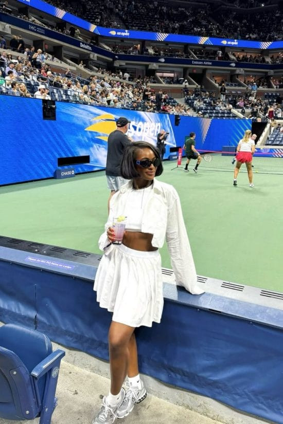 Chic White Cropped Set for a Modern Tennis Ensemble — Tennis Match Outfits