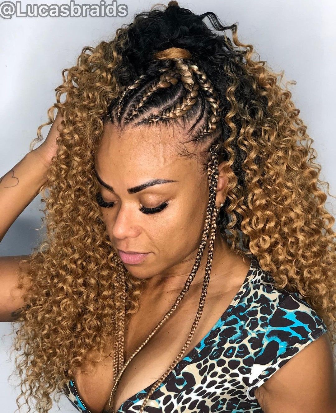 Fulani Braids with Black and Blonde Tendrils — Two Tone Braids
