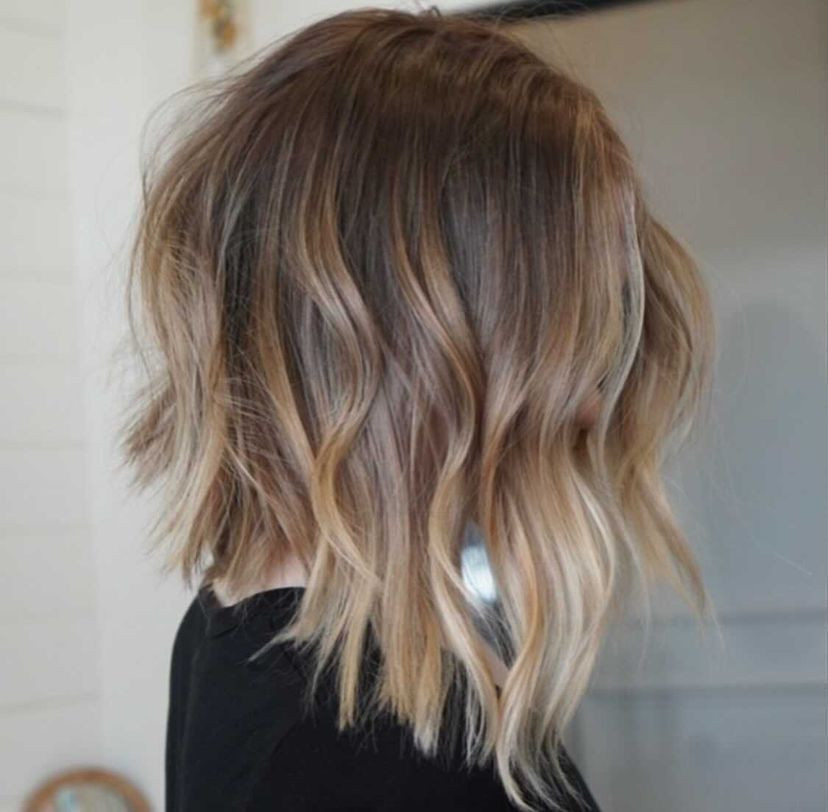 Dark Brown Bob With Subtle Blonde — Hair Color for Thin Hair