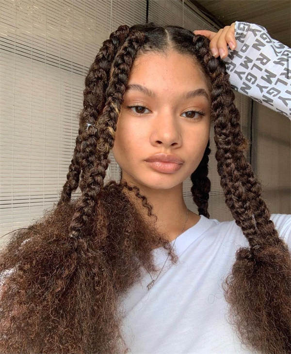 Long Loose Braids with Highlights Long Loose Braids with Highlights — 4B Hairstyles