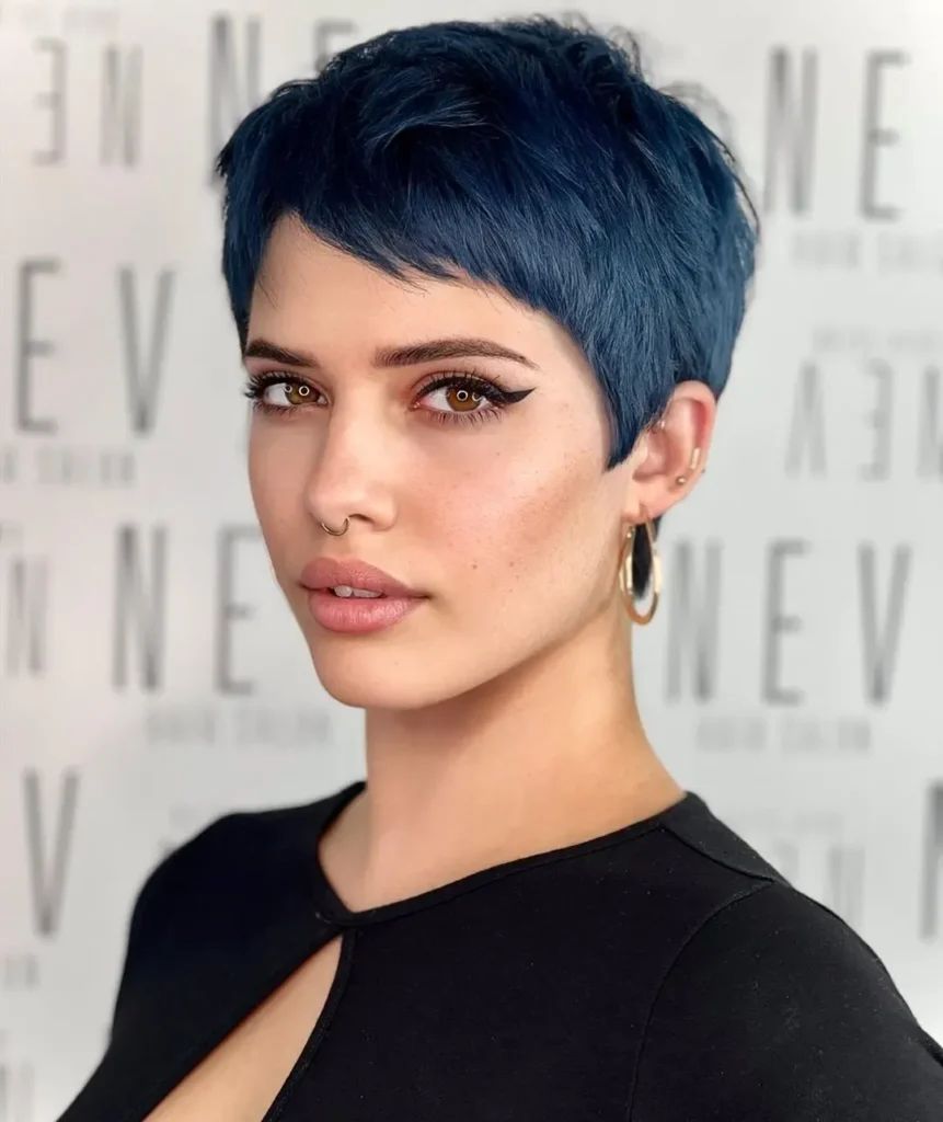 Electric Blue Textured Pixie Electric Blue Textured Pixie — Electric Blue Hair