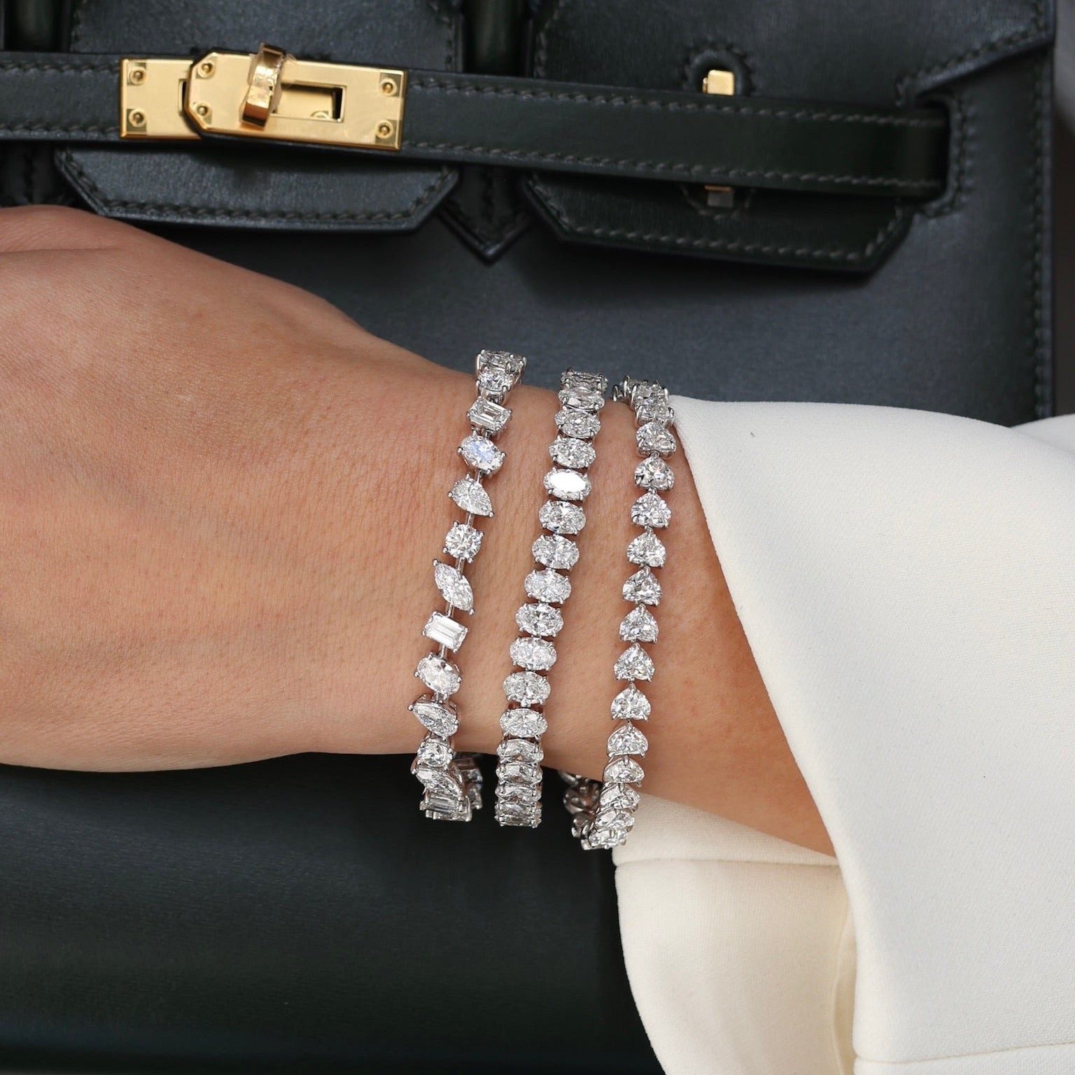 Formal Flair: Tennis Bracelets with a White Blazer Formal Flair: Tennis Bracelets with a White Blazer