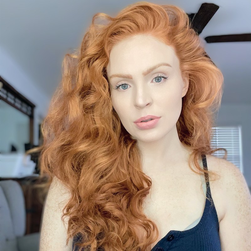 Vibrant Red Loose Curls — Heatless Curls