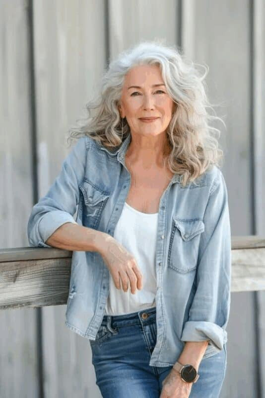 DIY Natural Grey Loose Curls DIY Natural Grey Loose Curls — Hair Color for Older Women