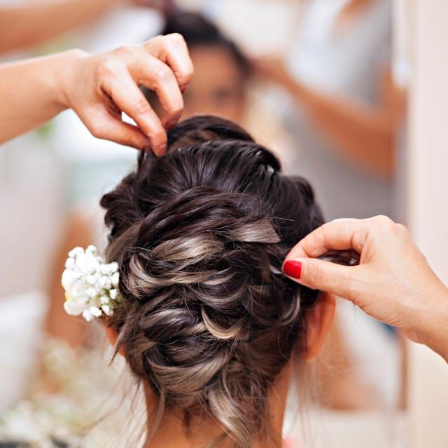 Dark Brown Twisted Updo Flowers Dark Brown Twisted Updo Flowers — Bridesmaid Hairstyles