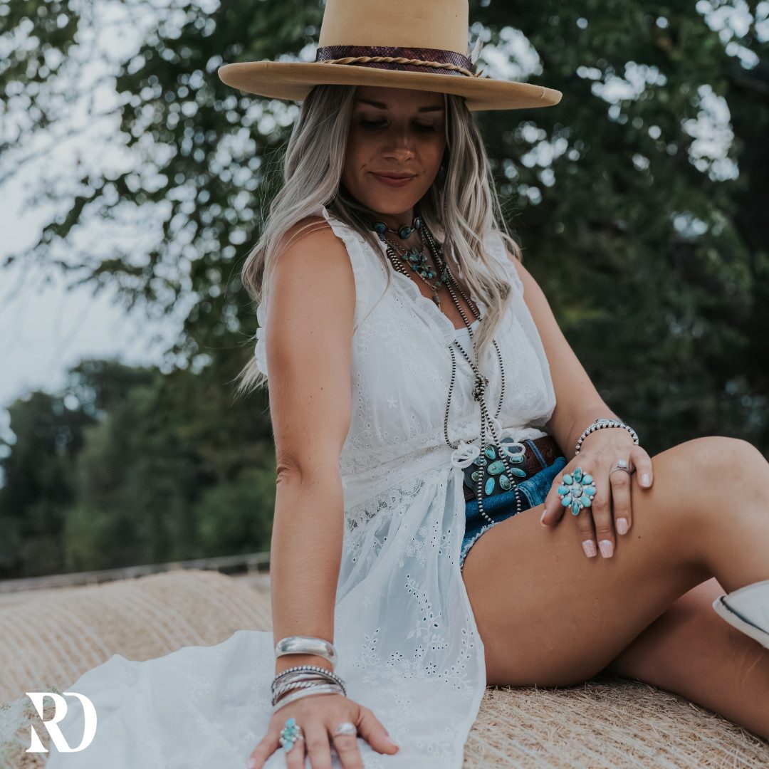 Eyelet Dress Over Denim Shorts: A Feminine Ranch Alternative — Dude Ranch Outfits