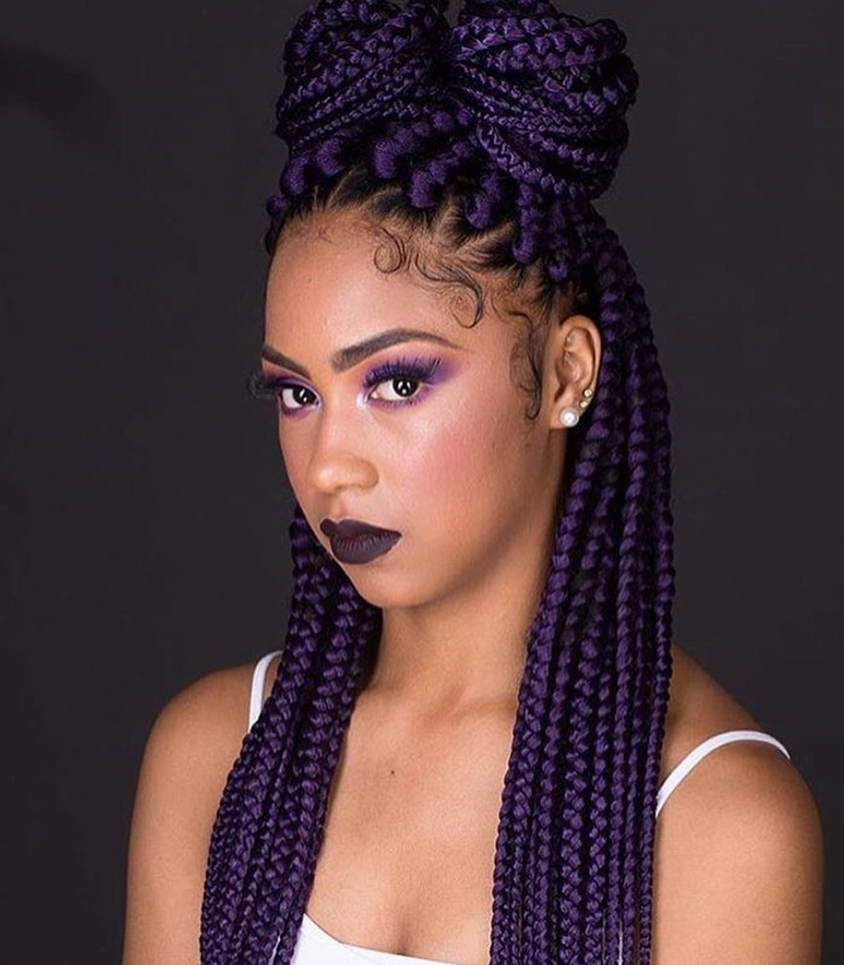 Uniform Purple Box Braids — The Hair Is A Uniform — Purple Braids