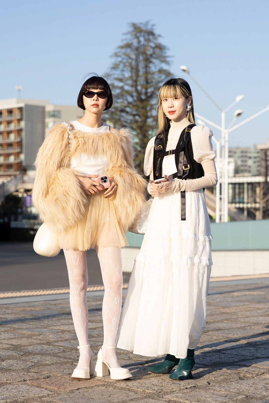 Avant-Garde Contrast: Faux Fur Volume vs. Harness Detail — Tokyo Outfits
