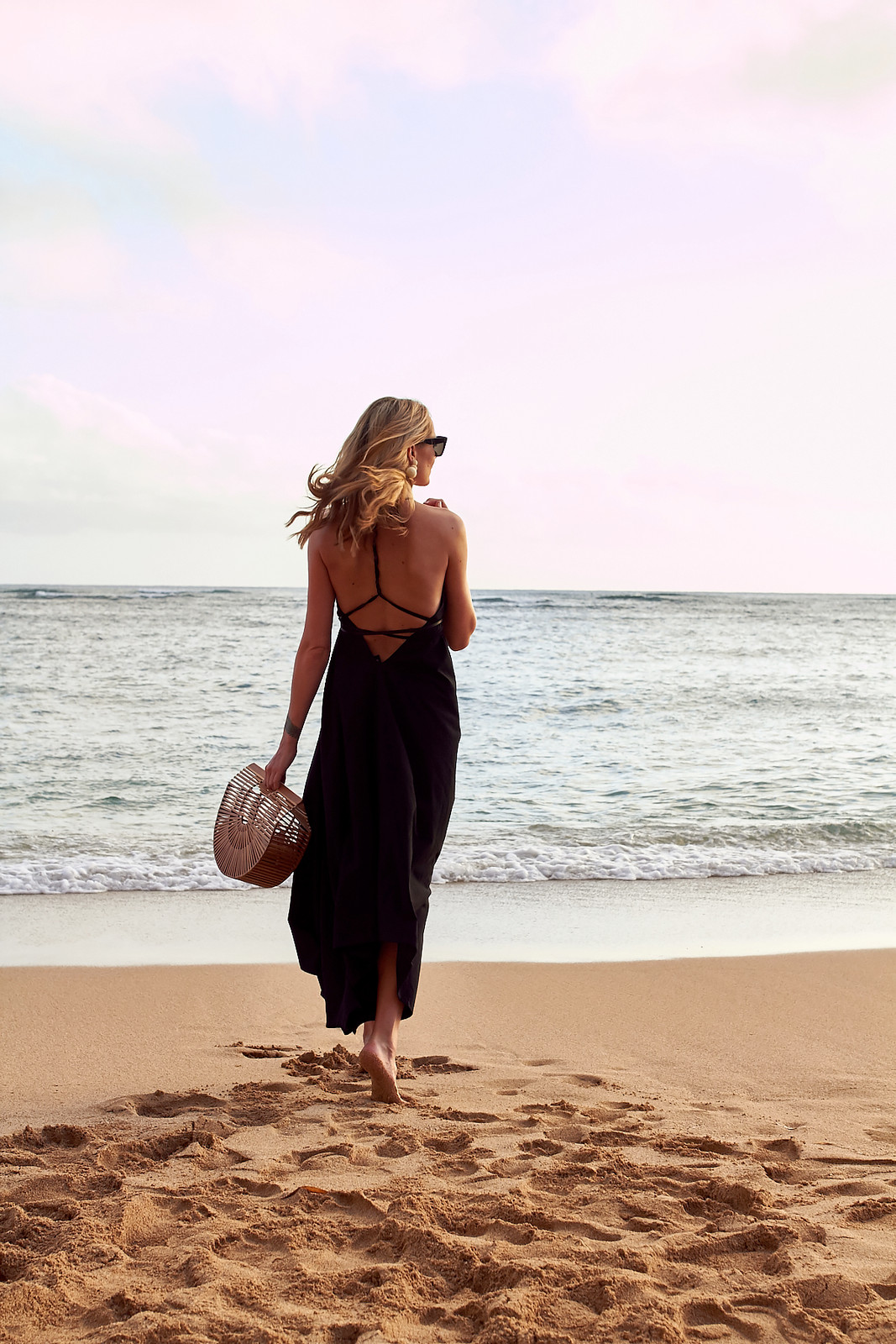 Elegant Black Backless Maxi Dress for Sunset Beach Walks Elegant Black Backless Maxi Dress for Sunset Beach Walks — Oahu Outfits