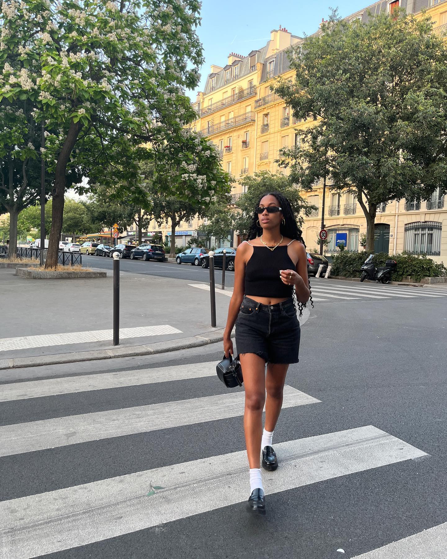 Classic Black Denim Mini Skirt and Crop Top Classic Black Denim Mini Skirt and Crop Top — Mini Skirts