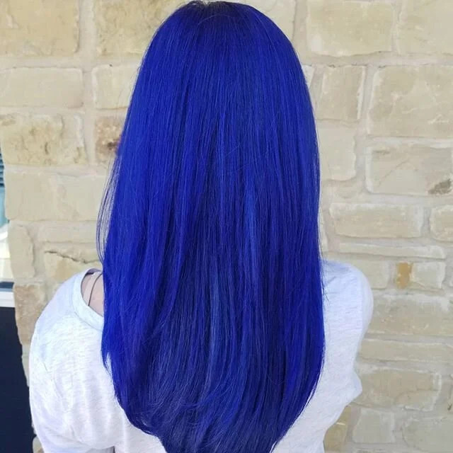 Mid-Back Thick Straight Royal Blue Mid-Back Thick Straight Royal Blue — Royal Blue Hair