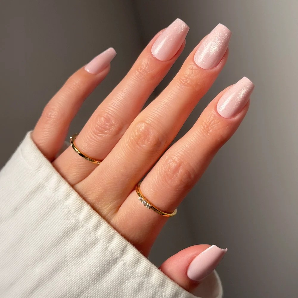 Short Coffin Sheer Pink French — Realtor Nails