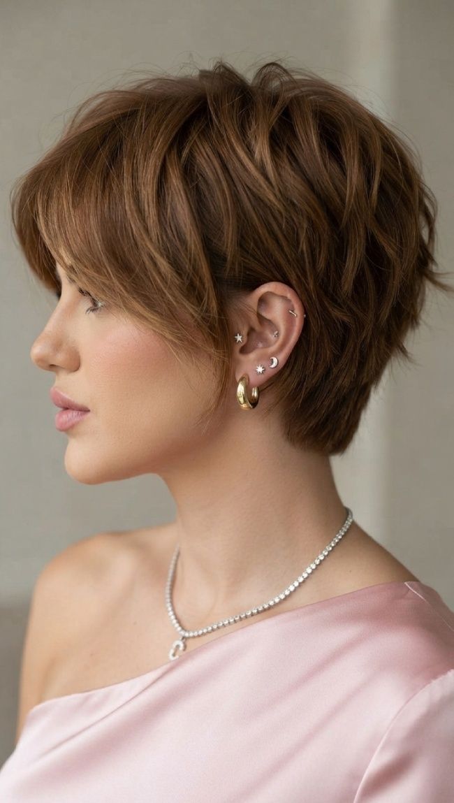 Softly Layered Chestnut Bixie Softly Layered Chestnut Bixie — Bixie Haircut