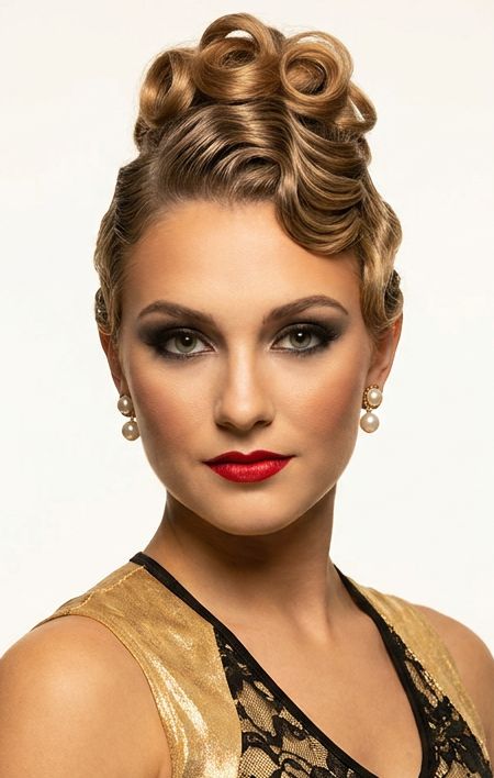 Blonde Finger Waves Updo — Dance Recital Hairstyles