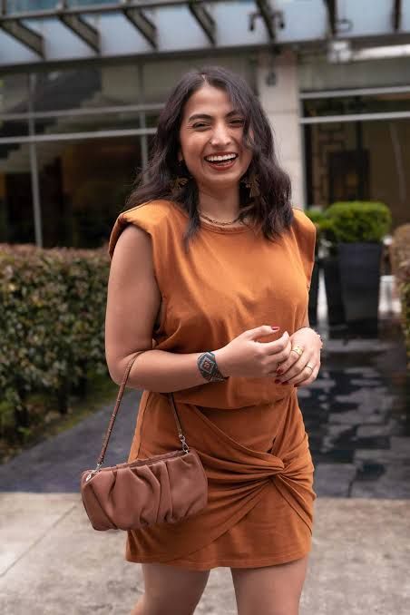 Ruched Mini Dress with Sneakers for Casual Cool — Outfits for Mom Bod