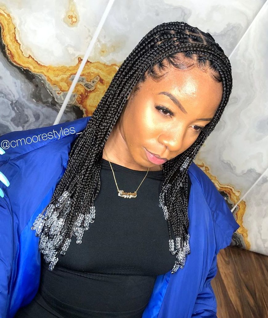 Collarbone Braids With Brown Blonde Contrast — Box Braids
