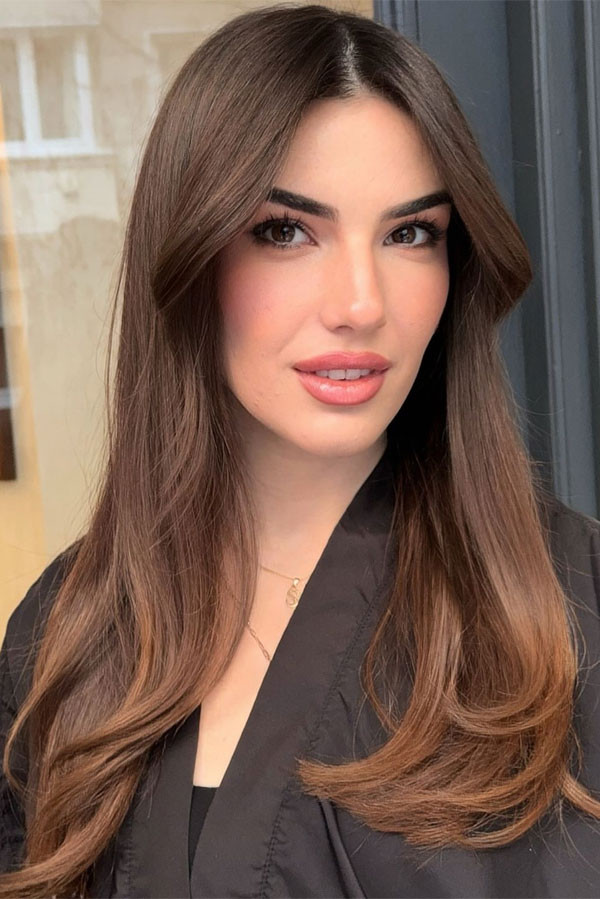 Espresso Brown With Subtle Caramel — Hair Color for Fair Skin Brown Eyes
