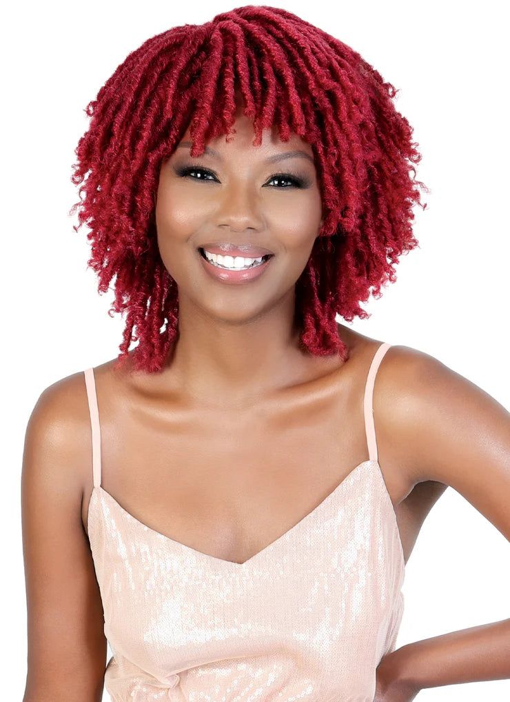 Vibrant Red Bob With Blunt Bangs — Loc Bob