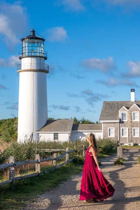 Flowing Red Maxi Dress by a Lighthouse Flowing Red Maxi Dress by a Lighthouse — Cape Cod Outfits