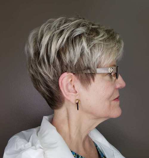 Short Wispy Voluminous Grey & Blonde Pixie Short Wispy Voluminous Grey & Blonde Pixie — Pixie Cut for Women Over 50