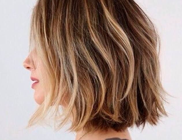 Chin Bob With Balayage And Side Bangs — Choppy Bob