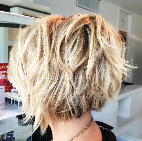 Back View Ash Blonde Choppy Shag — Short Haircuts