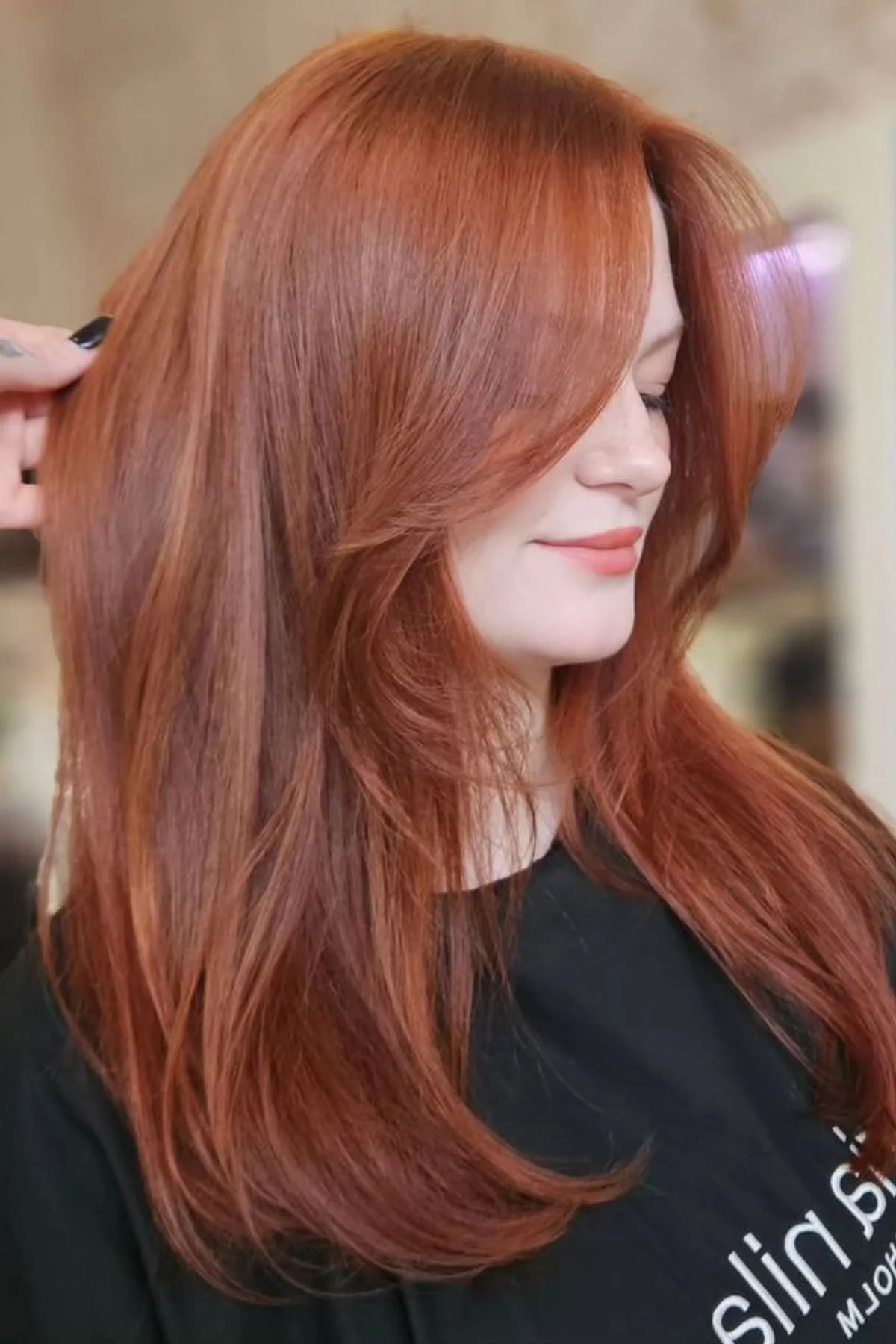 Long Layers With Copper Red Color Long Layers With Copper Red Color — Haircuts for Thick Hair