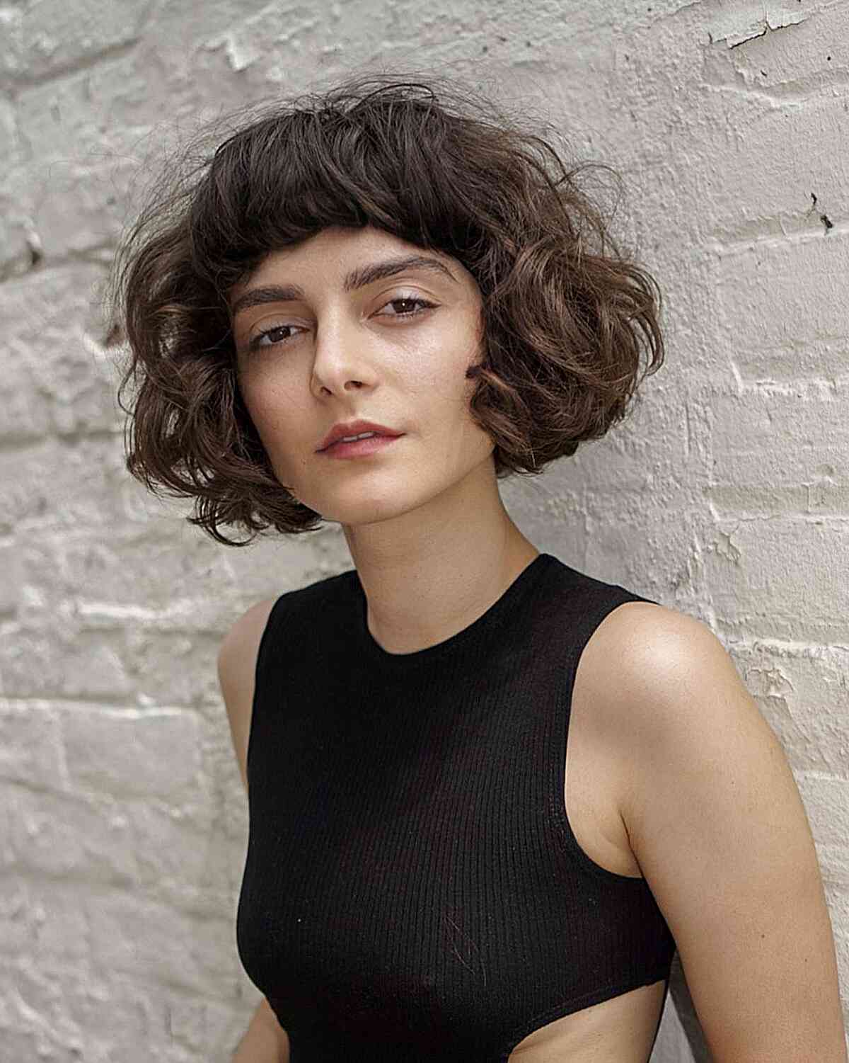 Chin Bob With Blunt Bangs — Fluffy Hair