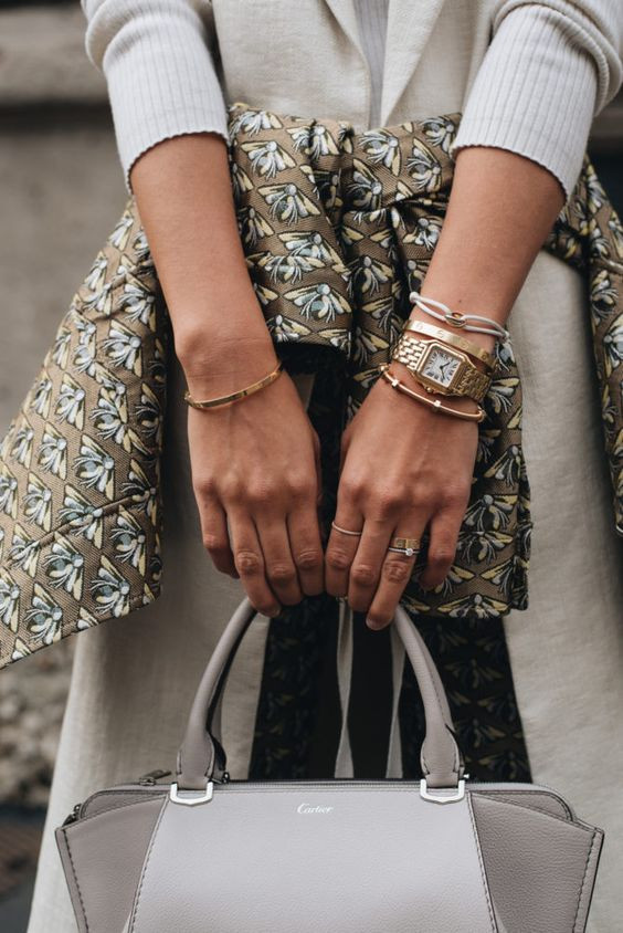 Gold Watch Stacked with Bracelets — Gold Watches for Women