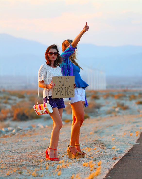 Playful Polka Dot Shorts with Lace Top and Platform Sandals Playful Polka Dot Shorts with Lace Top and Platform Sandals — Palm Springs Outfits