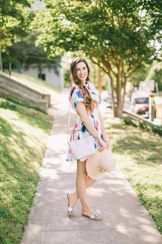 Summer Day Out Casual Event Light Pink Kate Spade Top-Handle Bag with a Colorful Summer Dress Summer Day Out Casual Event Light Pink Kate Spade Top-Handle Bag with a Colorful Summer Dress — Kate Spade Bag Outfits