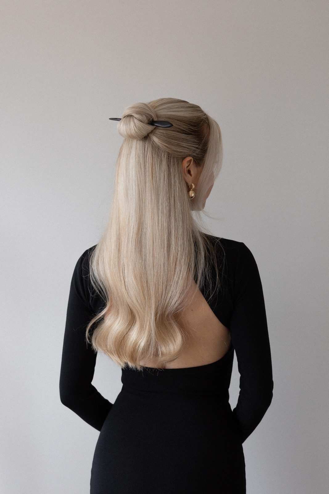 Half-Up Twist With Curtain Bangs — Hair Stick Hairstyles