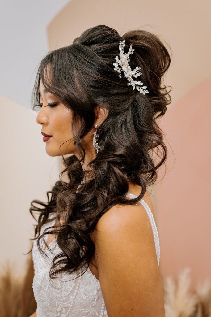 Ornate Accessory Side Swept Bangs Ornate Accessory Side Swept Bangs — Half Up Half Down Long Hair