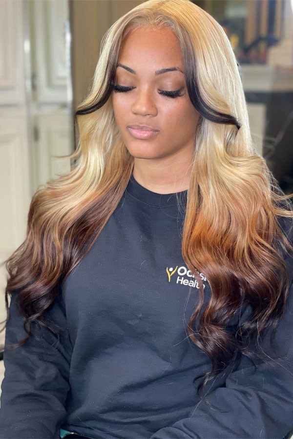 Blonde Roots To Dark Brown Ends Transition Blonde Roots To Dark Brown Ends Transition — Blonde Hair on Black Women