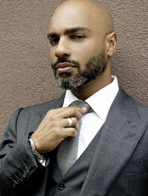 Shaved Head With Salt and Pepper Beard Shaved Head With Salt and Pepper Beard — Beard Styles