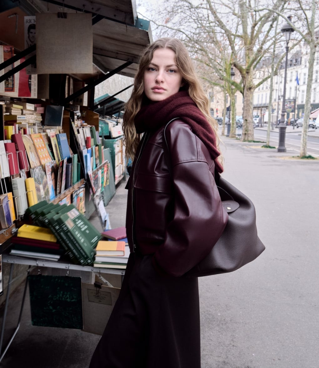 Sophisticated City Style with a Brown Leather Tote — Longchamp Bag Outfits