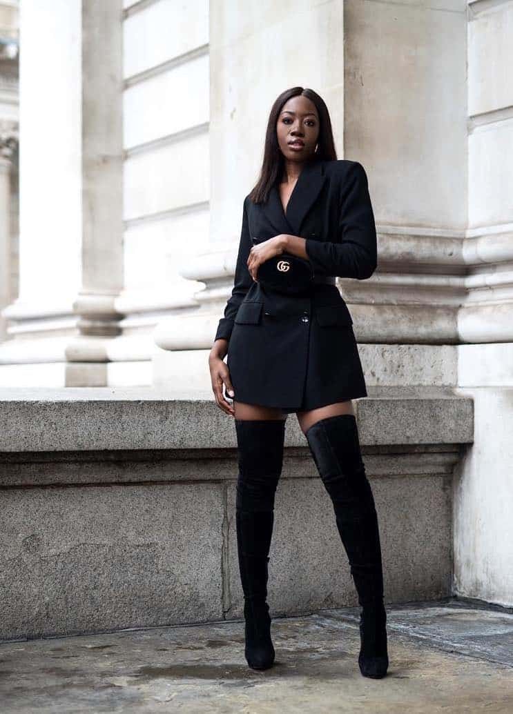 Blazer Dress with Waist Belt Bag — Belt Bag Outfits