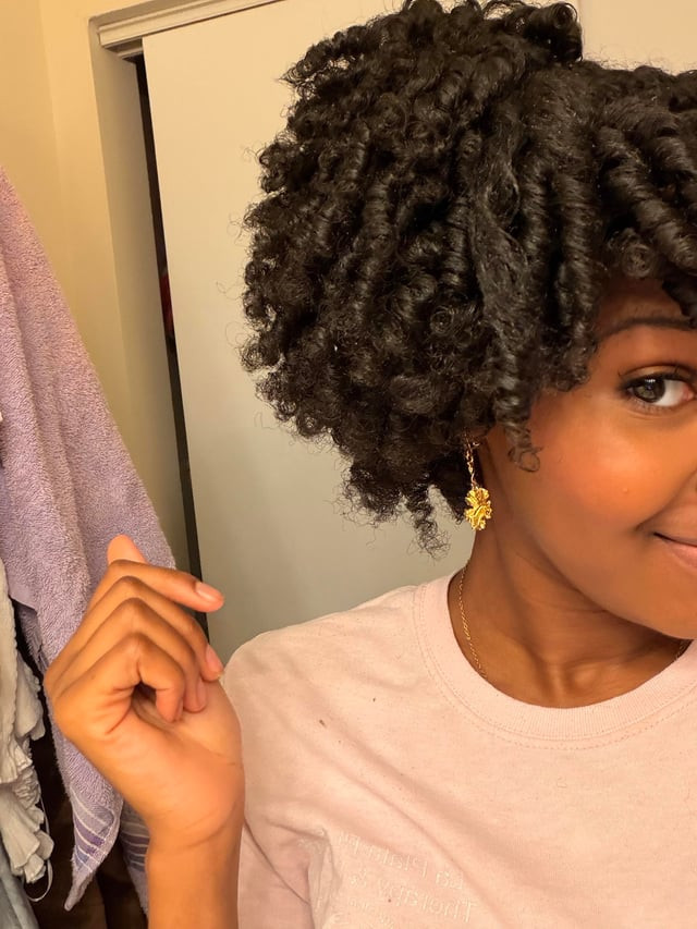 Collarbone Dark Brown Defined Curls — Perm Rod Set