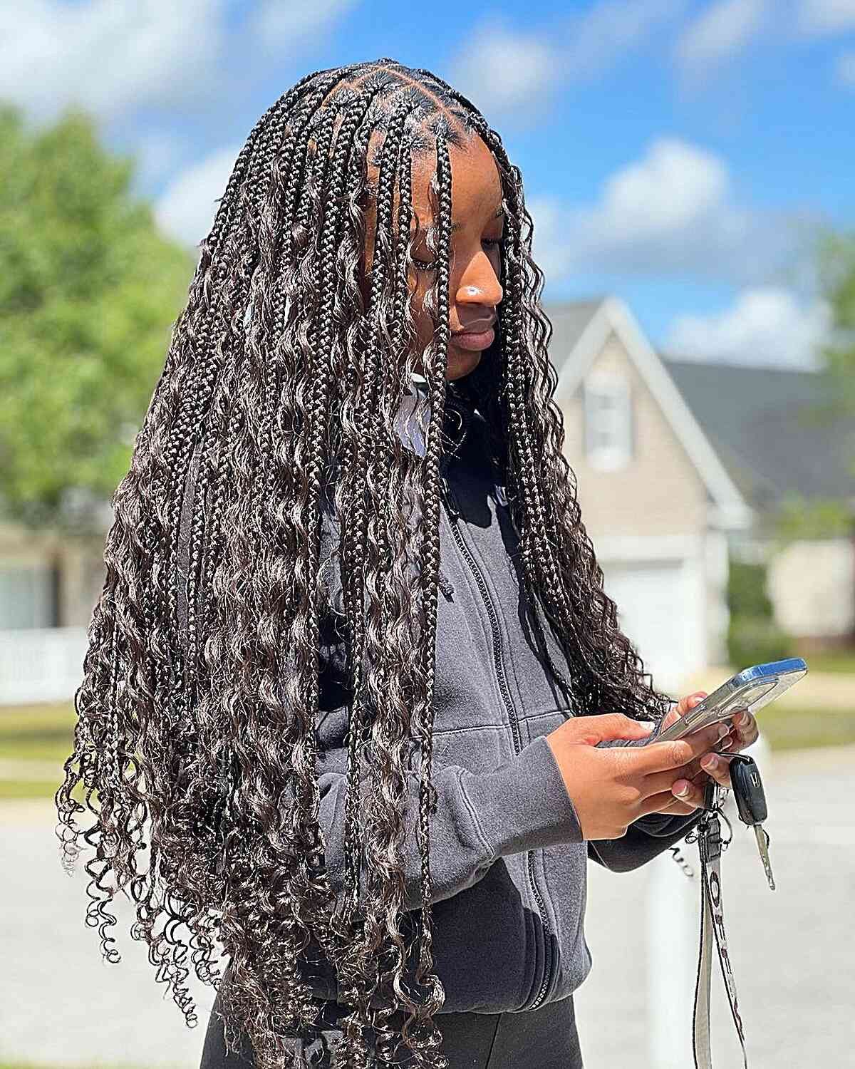 19 Beautiful Grey Knotless Braids Ideas | ThriveNaija