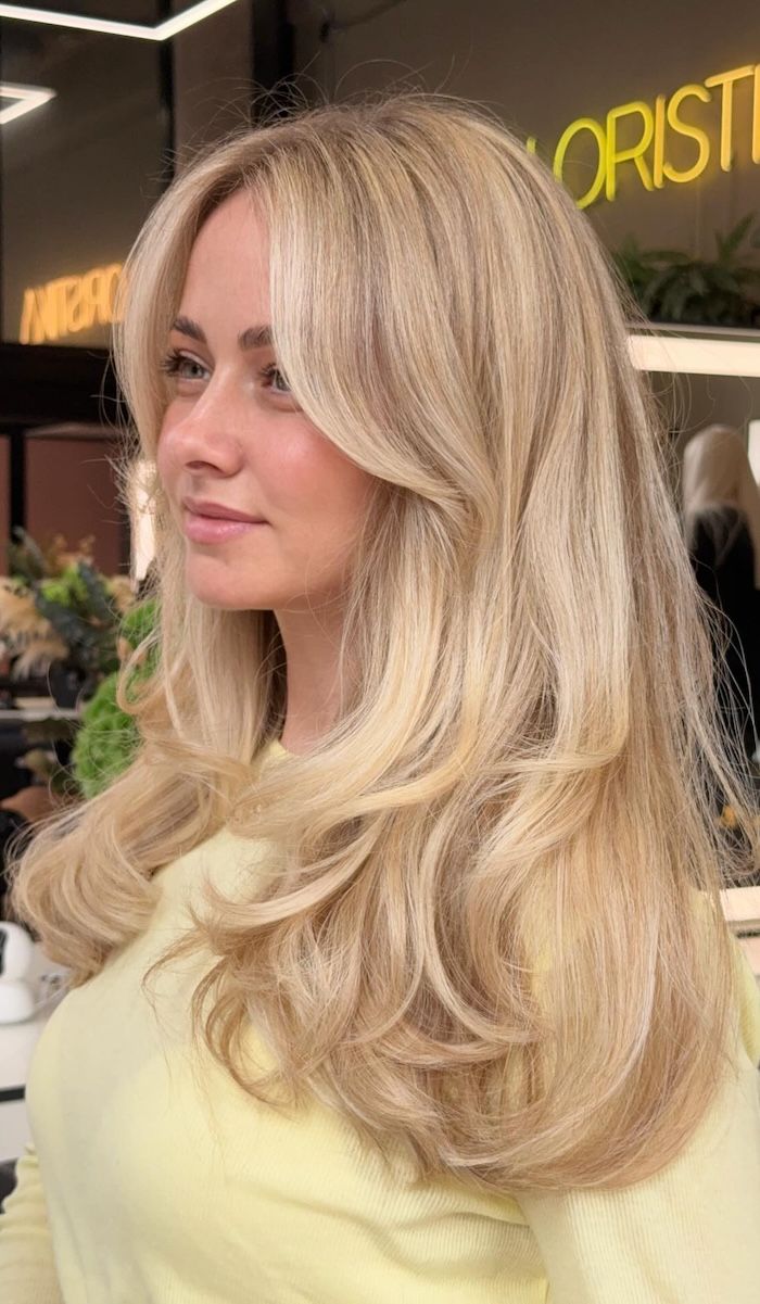 Butter Blonde Collarbone Cut With Volume Butter Blonde Collarbone Cut With Volume — Feathered Hair