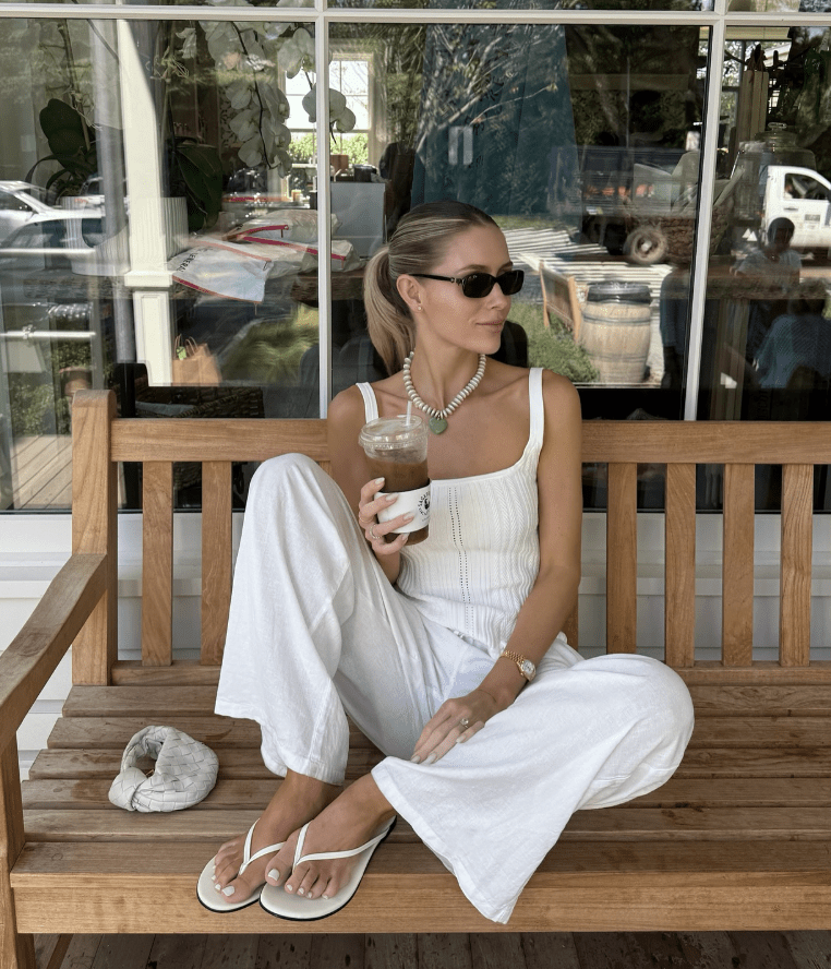 Effortless White Knit Top and Wide-Leg Pants for Summer Effortless White Knit Top and Wide-Leg Pants for Summer — White Outfits